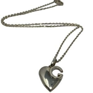 Authentic Gucci Sterling Silver Heart Necklace – 16" | Gift-Ready Elegance